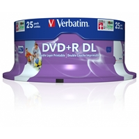 Verbatim (43667)dvd+r Double Layer 8.5gb 8x Wide Printable 25 Pack Spindle No-id 43667 - Tgt01
