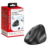 Genius Ergo 8350S Wireless Ergonomic Vertical Mouse, Blutooth & 2.4 GHz, Adjustable DPI levels up to 2400 DPI, 5 Button with Scroll Wheel, Dark Grey — Mice for UK schools