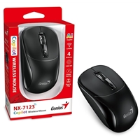 Genius NX-7123 Copilot AI Wireless Mouse, 2.4 GHz with USB Receiver, 1200 DPI, 4 Button with Scroll Wheel, Ambidextrous Design, Black — Mice for UK schools