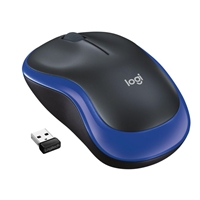 Logitech M185 Wireless Mouse, 2.4GHz with USB Mini Receiver, 12-Month Battery Life, 1000 DPI Optical Tracking, Ambidextrous, Compatible with PC, Mac, Laptop, Black and Blue — Mice for UK schools