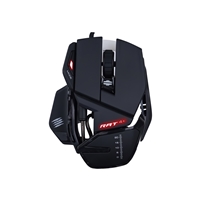Mad Catz R.A.T. 4+ Gaming Mouse, USB 2.0, Lightweight with Adjustable Palm Rest, Ergonomic Design, Adjustable up to 7200 DPI with Gaming-grade Pixart PMW 3330 Optical Sensor and 7 Programmable Buttons