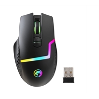 Marvo Scorpion M791W Wireless and Wired Dual Mode Gaming Mouse, Rechargeable, RGB with 7 Lighting Modes, 6 adjustable levels up to 10000 dpi, Gaming Grade Optical Sensor with 8 Buttons, Black