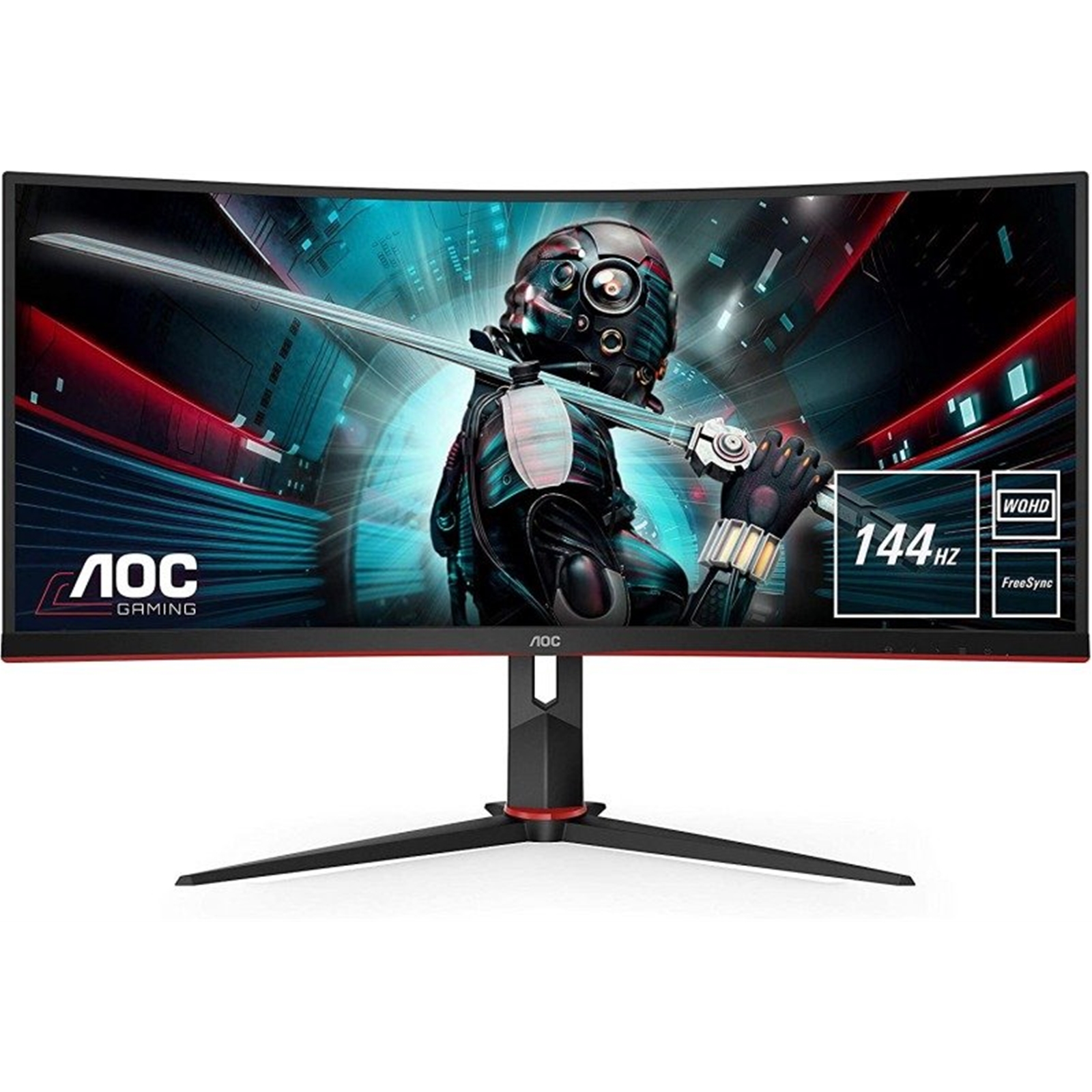 (image for) AOC CU34G2X/BK 34" WQHD 1ms VGA / HDMI / Display Port Freesync Height Adjustable Curved Monitor