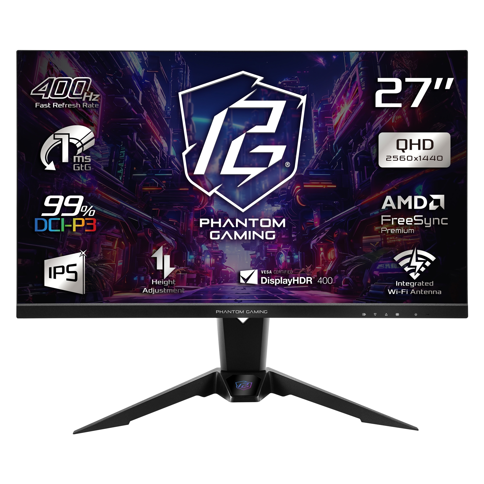ASRock Phantom Gaming PG27QFW2A 27 Inch QHD (2560 x 1440) IPS Gaming Monitor