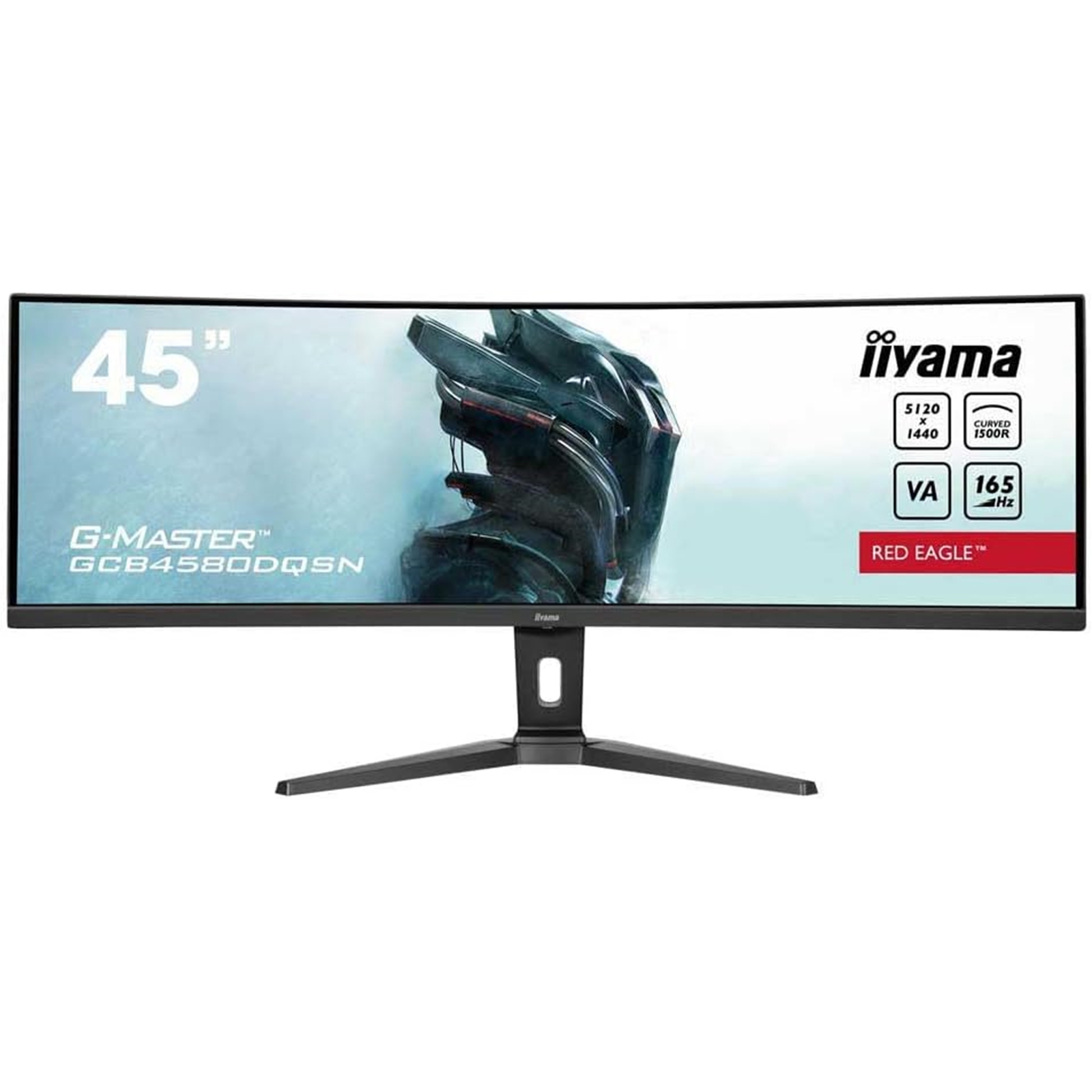 (image for) iiyama G-Master Red Eagle 44.5 Inch DQHD UltraWide Curved Gaming Monitor, VA, 165Hz, 0.8ms, Freesync, HDMI, Displayport, USB-C Hub, KVM Switch, Dock, Speakers, Height Adjust, VESA