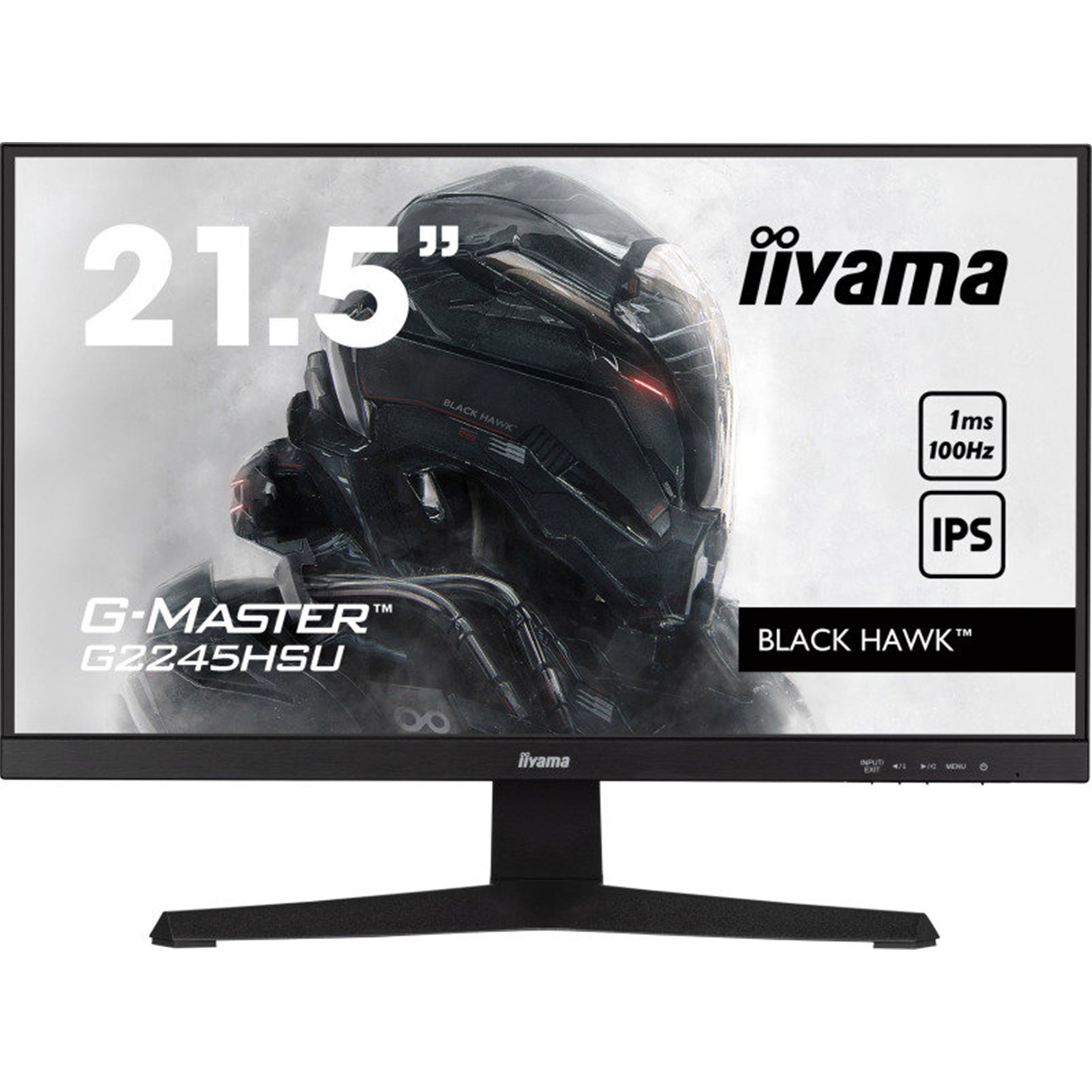 (image for) iiyama G-MASTER G2245HSU-B1 22 inch IPS Monitor, Full HD, 1ms, HDMI, DisplayPort, USB Hub, Freesync, 100Hz, Speakers, Black, Internal PSU, VESA