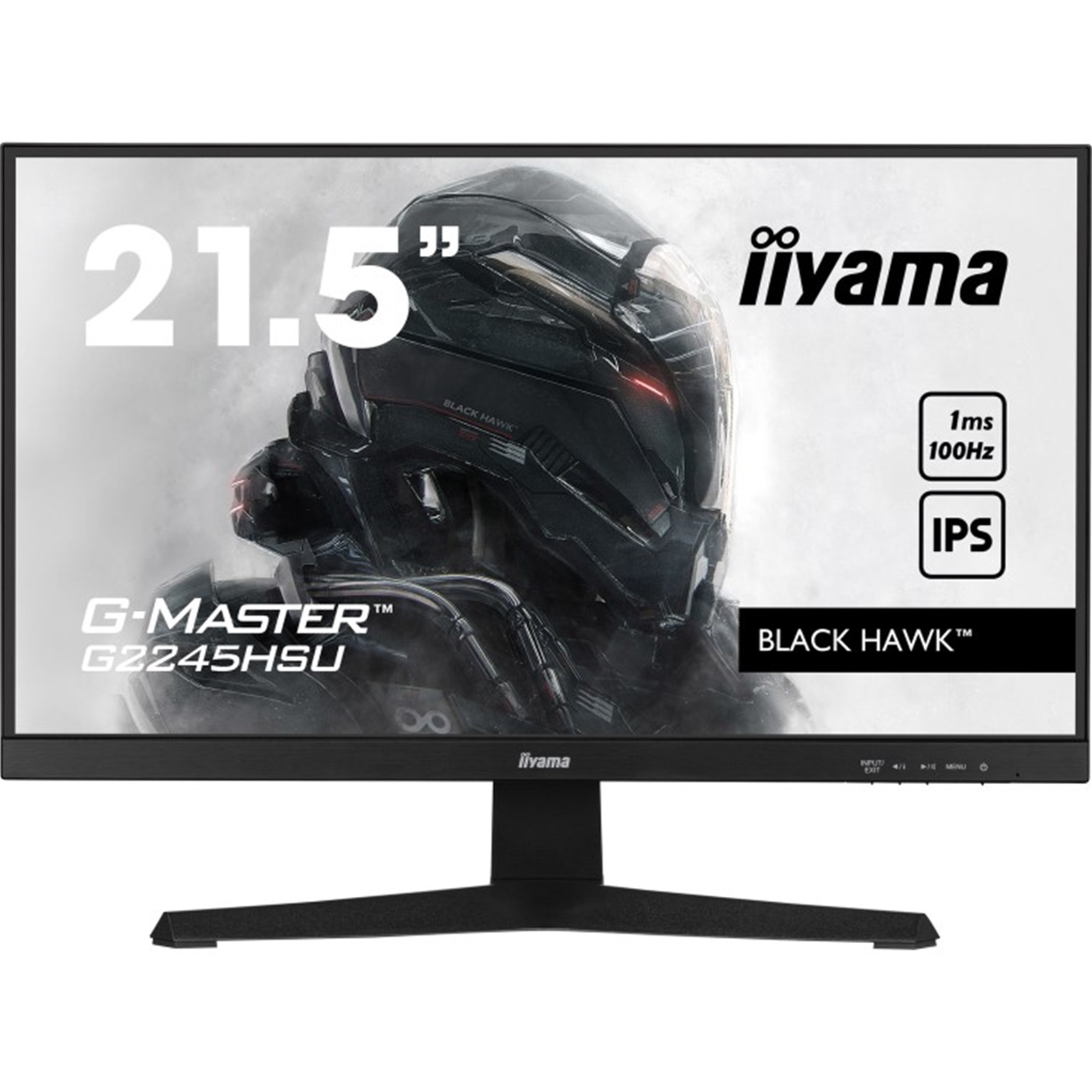 (image for) iiyama G-MASTER G2245HSU-B2 22 inch IPS Gaming Monitor, Full HD, 1ms, HDMI, DisplayPort, USB Hub, Freesync, 100Hz, Speakers, Black, Internal PSU, VESA