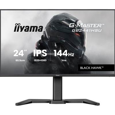 iiyama G-Master Black Hawk gaming monitor GB2441HSU-B1 24-Inch Black, IPS, Height Adjustable, Ultra Slim Bezel, Full HD, 144Hz, 1ms, FreeSync, HDMI, Display Port, USB Hub