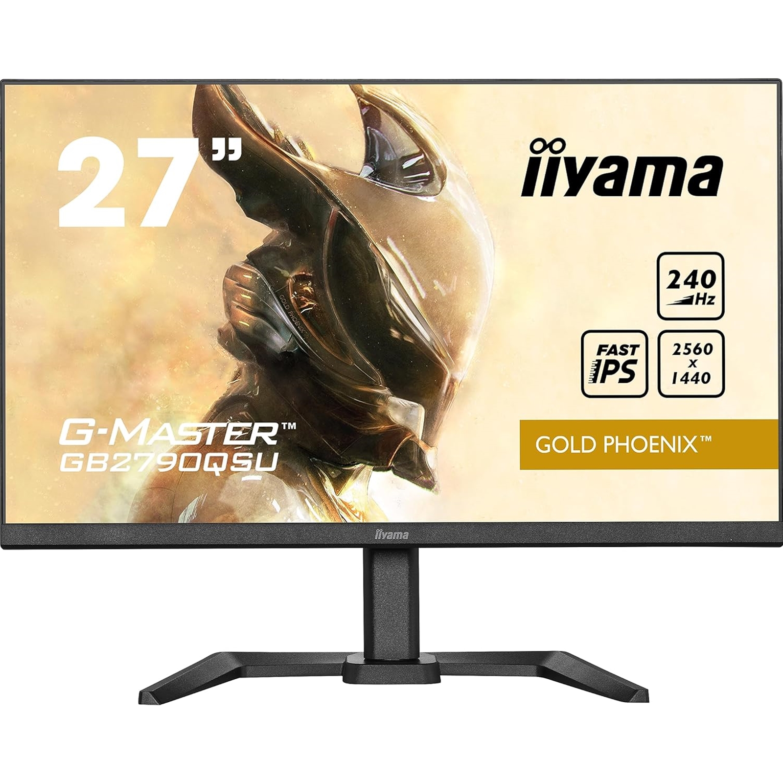 (image for) iiyama G-MASTER Gold Phoenix GB2790QSU-B5 27 inch IPS Gaming Monitor, QHD, 1ms, HDMI, DisplayPort, USB Hub, Freesync, 240Hz, Speakers, Black, Internal PSU, VESA, Height Adjustable