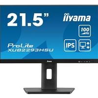 (image for) iiyama PROLITE XUB2293HSU-B6 22 inch IPS Monitor, Full HD, 1ms, HDMI, DisplayPort, USB Hub, Freesync, 100Hz, Speakers, Black, Internal PSU, VESA, Height Adjustable, Pivot