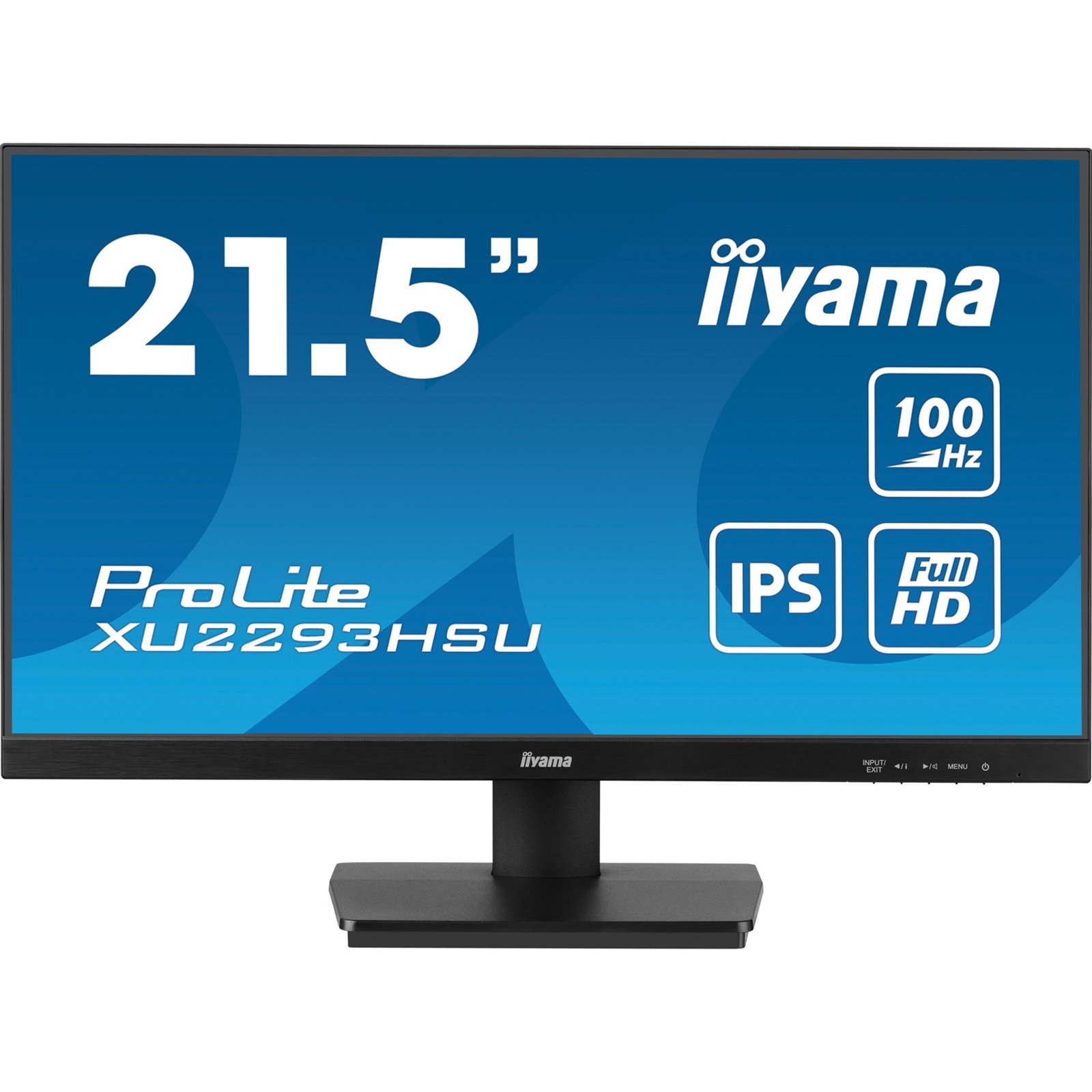 (image for) iiyama PROLITE XU2293HSU-B7 22 inch IPS Monitor, Full HD, 1ms, USB Hubx2, HDMI, DisplayPort, Freesync, 100Hz, Speakers, Black, ACR, Internal PSU, VESA