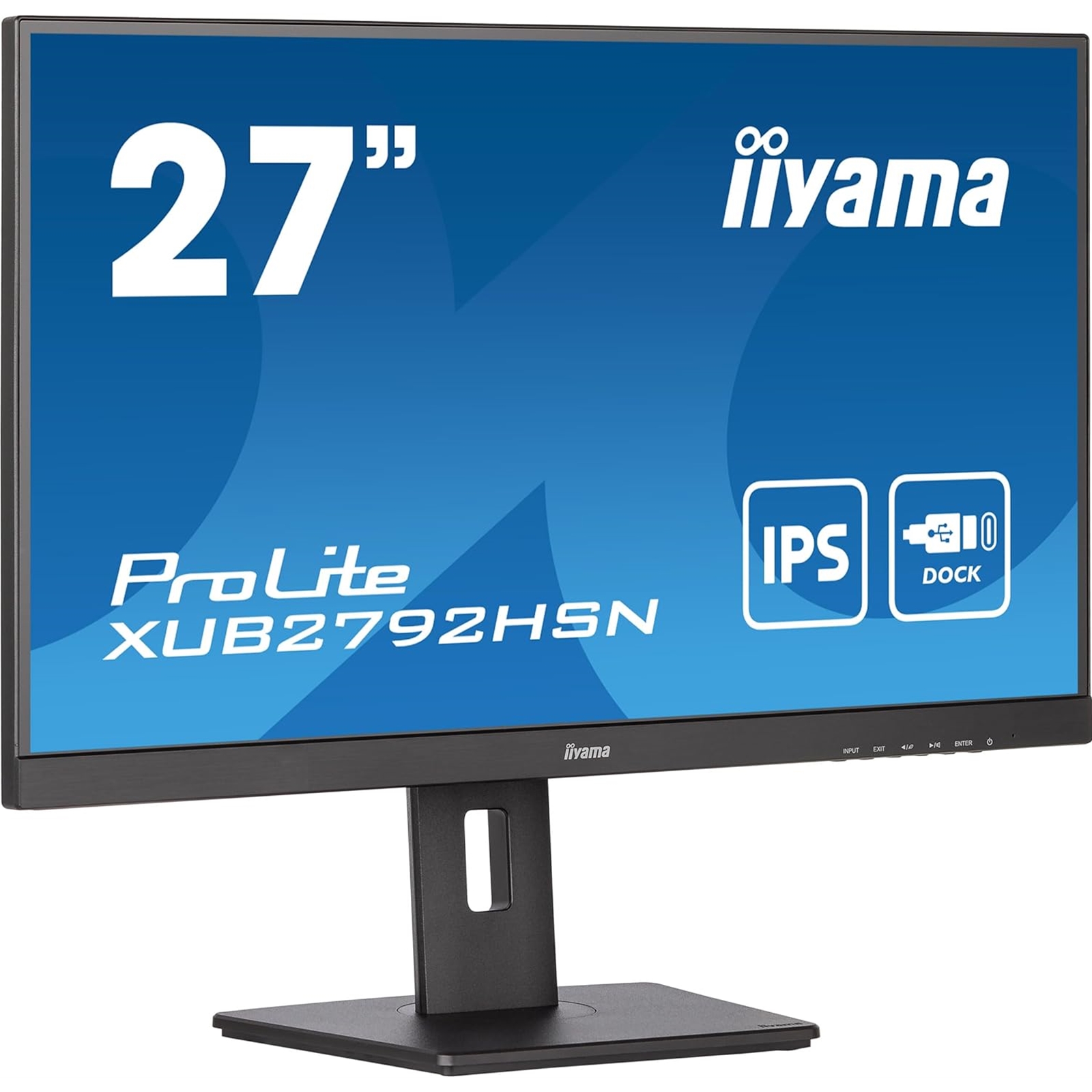 (image for) iiyama Prolite XUB2792HSN-B5 27 inch IPS Monitor, USB Dock, RJ45, Full HD, 4ms, HDMI, DisplayPort, USB Hub, 75Hz, Speakers, Black, Internal PSU, VESA, Height Adjust, Pivot