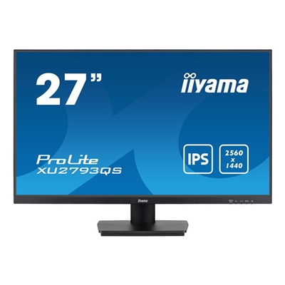 iiyama Prolite XU2793QS-B7 27 inch IPS Monitor, WQHD, 1ms, HDMI, DisplayPort, 100Hz, Speakers, Black, Internal PSU, VESA