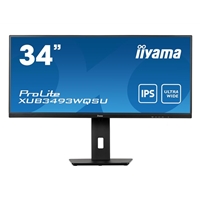 (image for) iiyama Prolite XUB3493WQSU-B5 34 inch IPS Monitor, Ultra Wide UWQHD, PIP, Freesync, 4ms, HDMI, DisplayPort, USB-Hub, 75Hz, Speakers, Black, Internal PSU, VESA, Height Adjust, Pivot