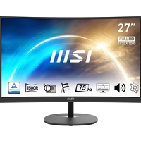MSI PRO MP271CA 27 Inch Curved Gaming Monitor, Full HD, 75Hz, 5ms, FreeSync, HDMI, Display Port, Speakers, VESA
