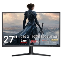 piXL PX27CC301B 27 Inch 240Hz HDR 10+ Full HD Curved Gaming Monitor with 1920 x 1080 Resolution