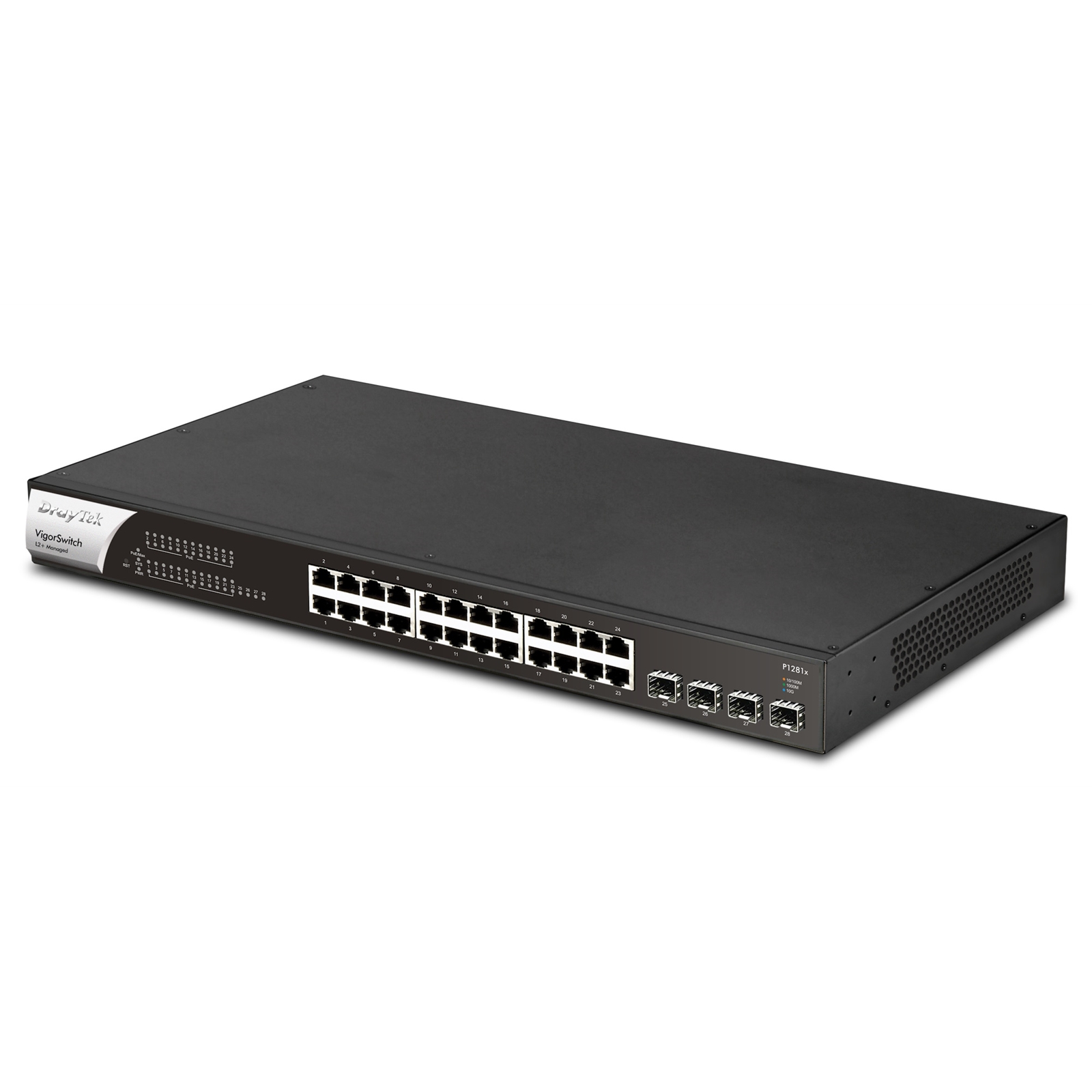 (image for) DrayTek VSP1281X-K VigorSwitch P1281x 24 Port Gigabit POE Smart Managed Switch with 4x 10GbE SFP Ports