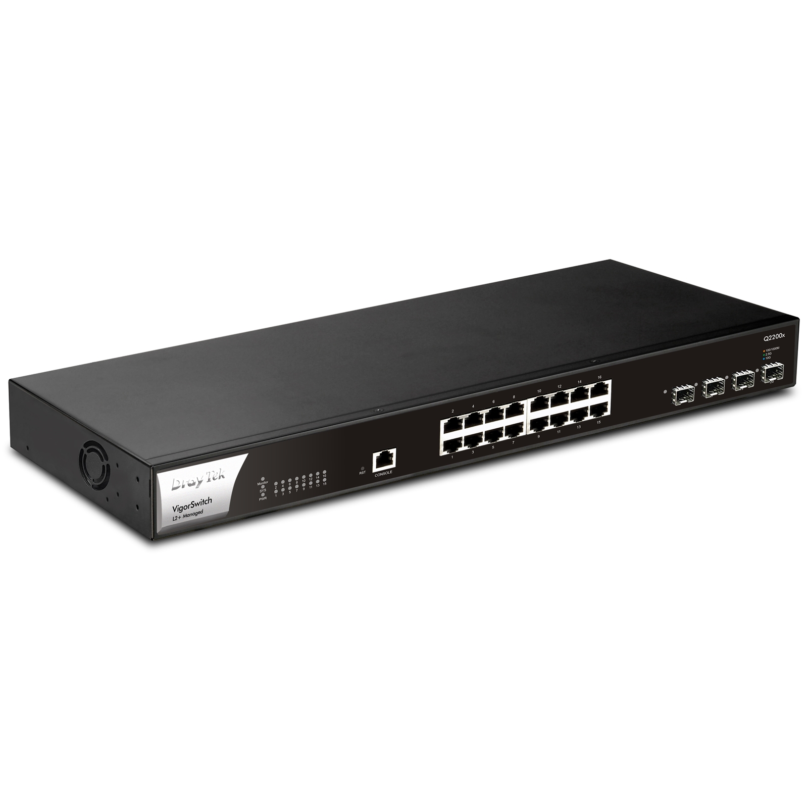 (image for) DrayTek VSQ2200X-K VigorSwitch Q2200x 16 Port 2.5GbE Layer 2+ Managed Switch with 4x 10 GbE SFP Uplinks