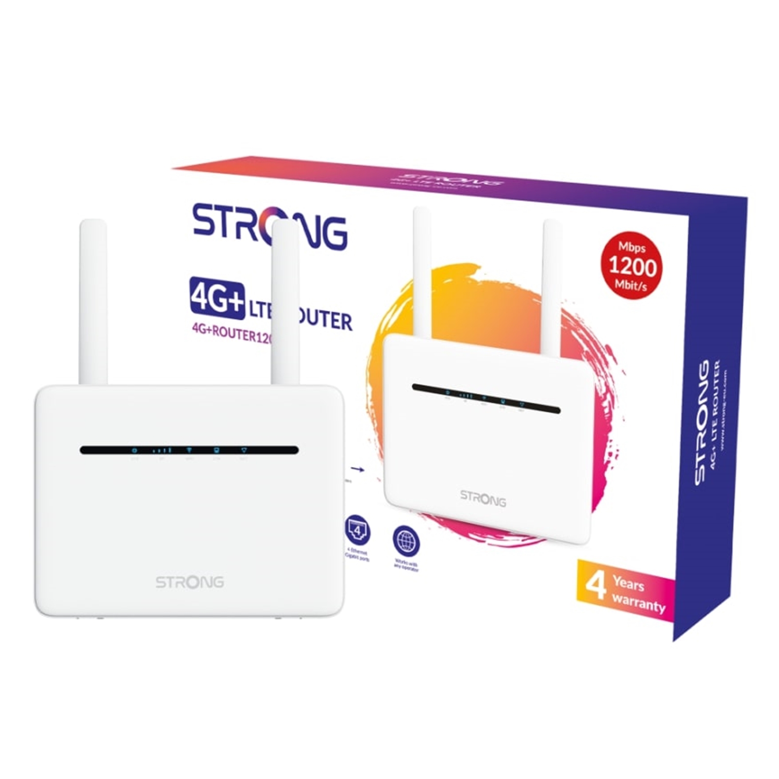 (image for) Strong 4GROUTER1200UK 4G LTE CAT6 Unlocked Mobile Broadband Wireless Router with 4x Gigabit Ports