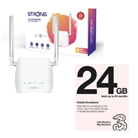 Strong 4grouter300muk 4g Lte Cat4 Unlocked Mobile Broadband Wireless Router (including 1 X Three 3g 4g & 5g-ready 24gb Prepaid Mobile Broadband Trio Sim Card) 4grouter300mukbundle - Tgt01