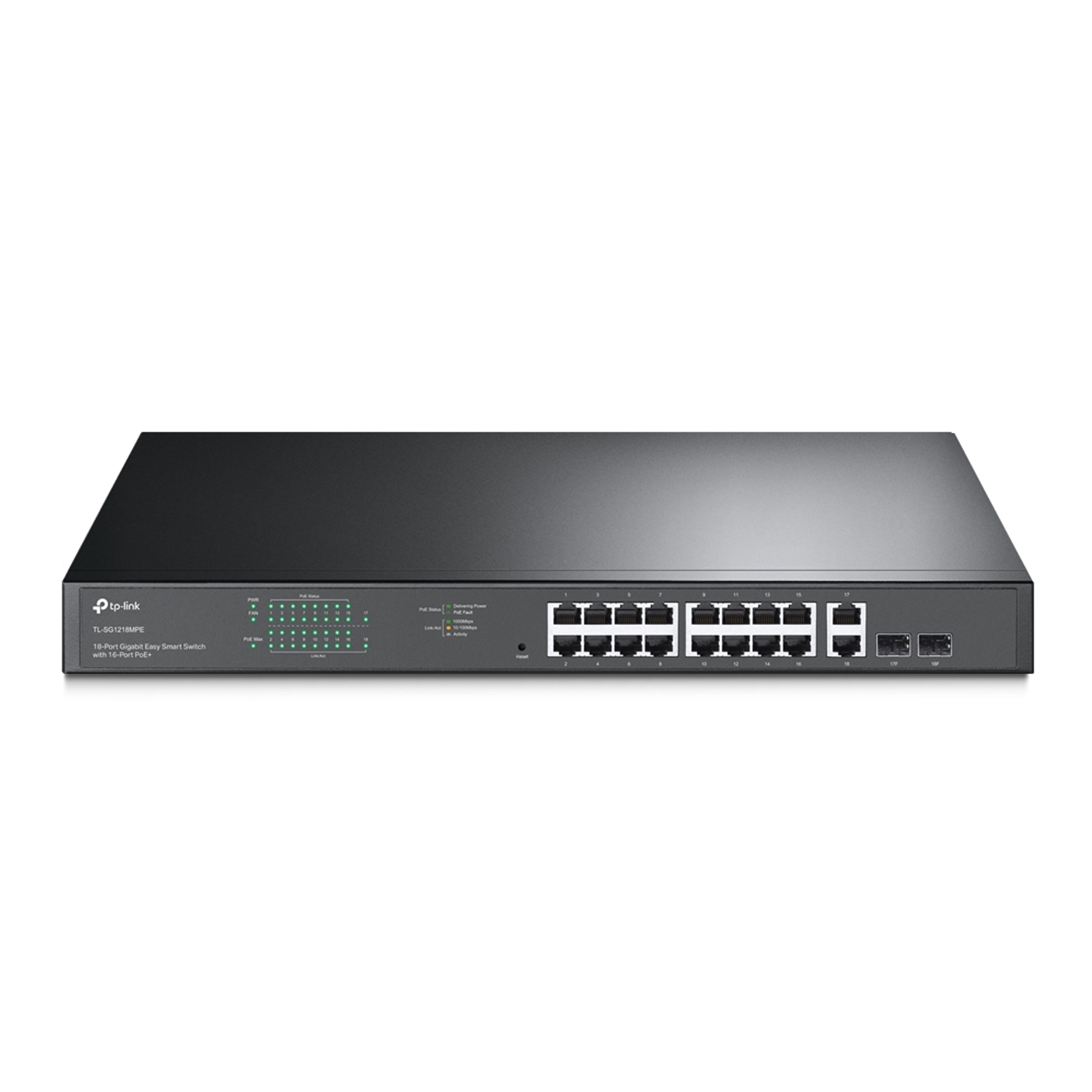 (image for) TP-Link TL-SG1218MPE 18-Port Metal Gigabit Easy Smart PoE Switch with 16-Port PoE+ (250W)