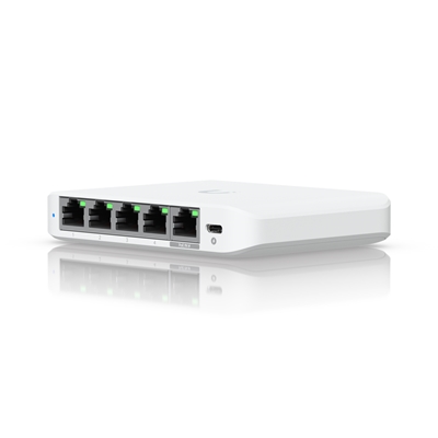 Ubiquiti USW-FLEX-2.5G-5 UniFi Flex 2.5G Ultra Compact 5 Port POE/USB-C Powered Managed Switch