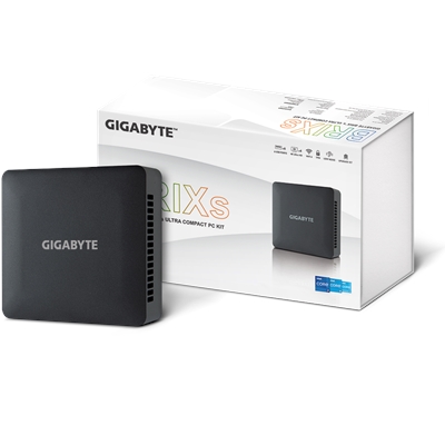 Gigabyte BRIX (GB-BRI3H-1315) Barebone Kit, Intel Core i3-1315U 4.5GHz 6 Core CPU, 2 x DDR4 SO-DIMM Slots, 1 x M.2-2280 Slot, 1 x 2.5 Inch SATA Slot, Wi-Fi 6 & Bluetooth 5.2