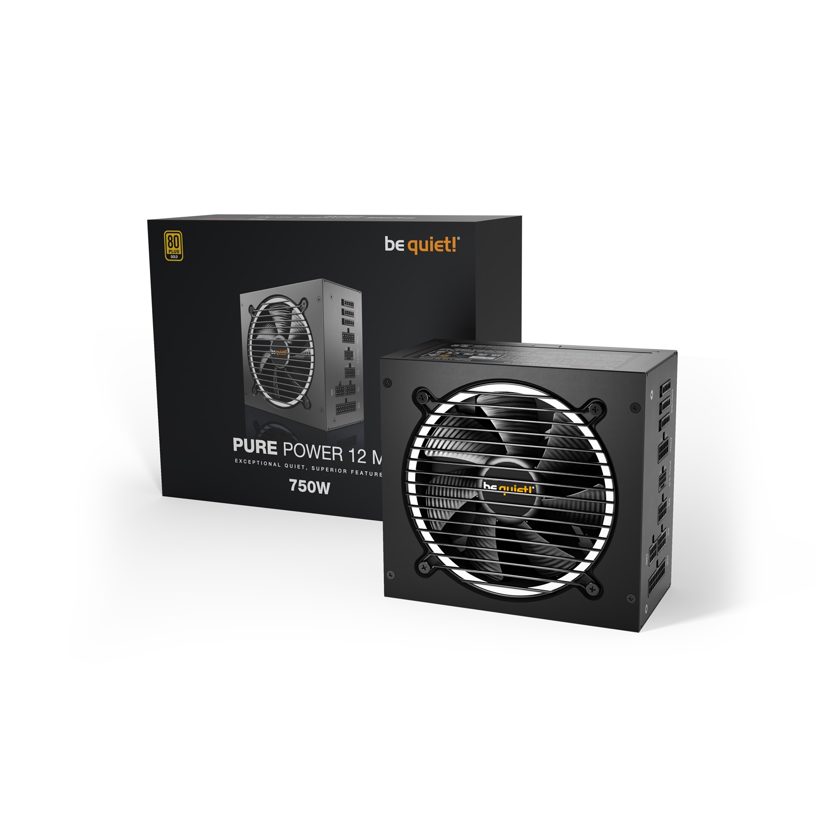 (image for) be quiet! Pure Power 12 M 750W PSU, 80 PLUS Gold, Exceptionally Quiet 120mm Fan, ATX 3.0, 10 Year Warranty