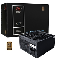 Cit 600w Atx Power Supply, 80+ Efficiency, 120mm Silent Fan, Active Pfc, Pcie, Sata & Molex Connectors, Black Psu For Gaming & Desktop Pc Psucit600fxv2 - Tgt01