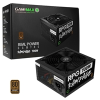 GAMEMAX RPG Rampage 700W PSU, 140mm Ultra Silent Fan, 80 PLUS Bronze, Non Modular, Flat Black Cables, Japanese TK Main Capacitor Fitted