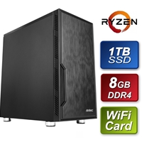 Antec AMD 3200G 3.60GHz Quad Core 8GB DDR4 RAM 1TB SSD w Wireless Card Prebuilt System