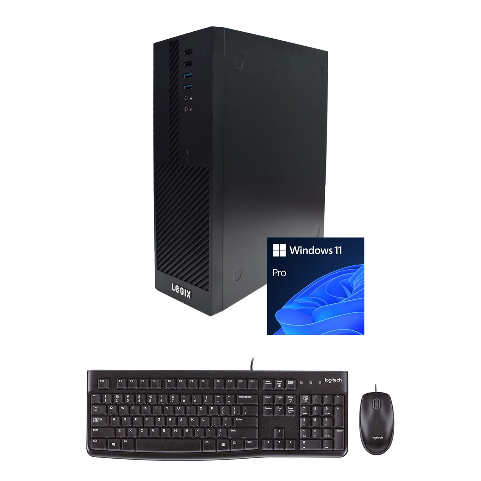 (image for) LOGIX 14th Gen Intel Core i3 Quad Core Small Form Factor SFF Business / Education PC with 8GB RAM, 250GB SSD, Windows 11 Pro, Keyboard, Mouse & 3 Year Warranty