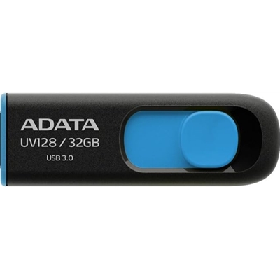 Adata UV128 32GB USB 3.2 Gen 1 Flash Drive, Black and Blue