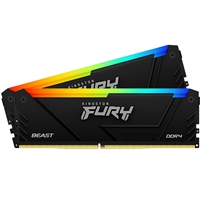 Kingston FURY Beast KF436C17BB2AK2/16 16GB (2x 8GB) U-DIMM System Memory, 3600MHz, DDR4, CL17, Black, RGB, Intel XMP