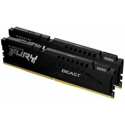 Kingston FURY Beast KF552C40BB2K2-64 64GB (2x 32GB) DIMM System Memory, 5200MHz, DDR5, CL40, Black, Intel XMP