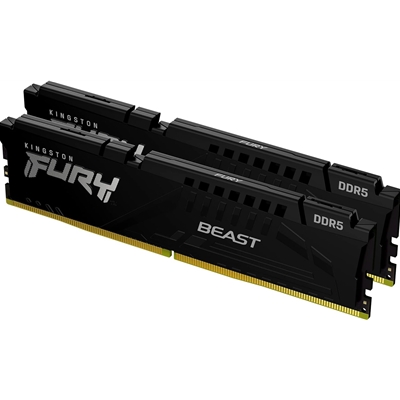 Kingston FURY Beast KF552C40BBK2-16 16GB (2x 8GB) DIMM System Memory, 5200MHz, DDR5, CL40, Black, Intel XMP