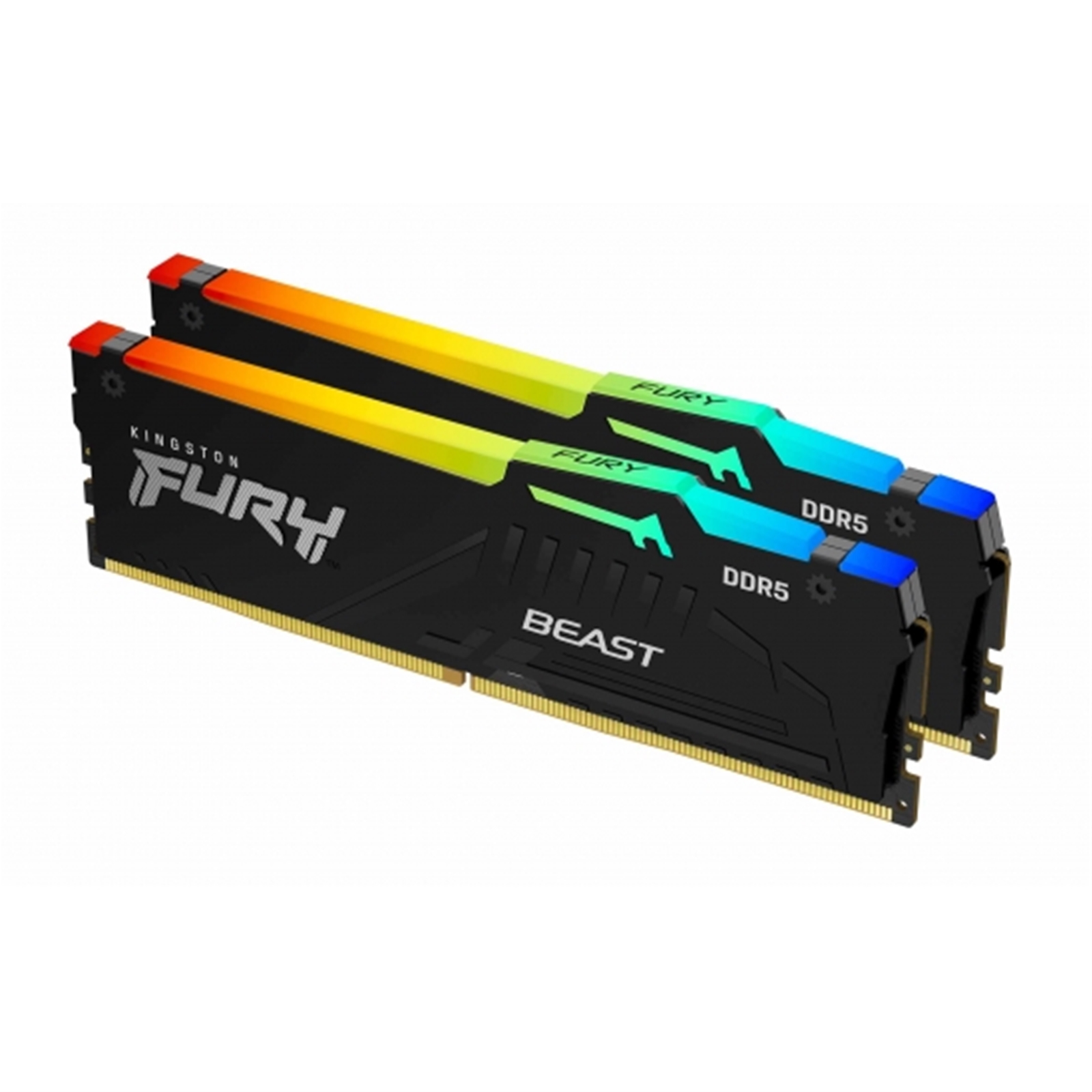 Kingston FURY Beast KF560C36BBEAK2-16 16GB (2x 8GB) DIMM System Memory, 6000MHz, DDR5, CL36, Black, RGB, Intel XMP, AMD EXPO