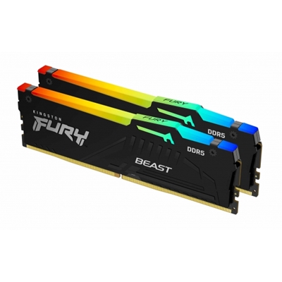Kingston FURY Beast KF560C36BBEAK2-16 16GB (2x 8GB) DIMM System Memory, 6000MHz, DDR5, CL36, Black, RGB, Intel XMP, AMD EXPO