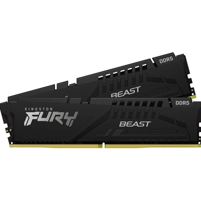 Kingston FURY Beast KF560C36BBEK2-64 64GB (2x 32GB) DIMM System Memory, 6000MHz, DDR5, CL36, Black, Intel XMP, AMD EXPO