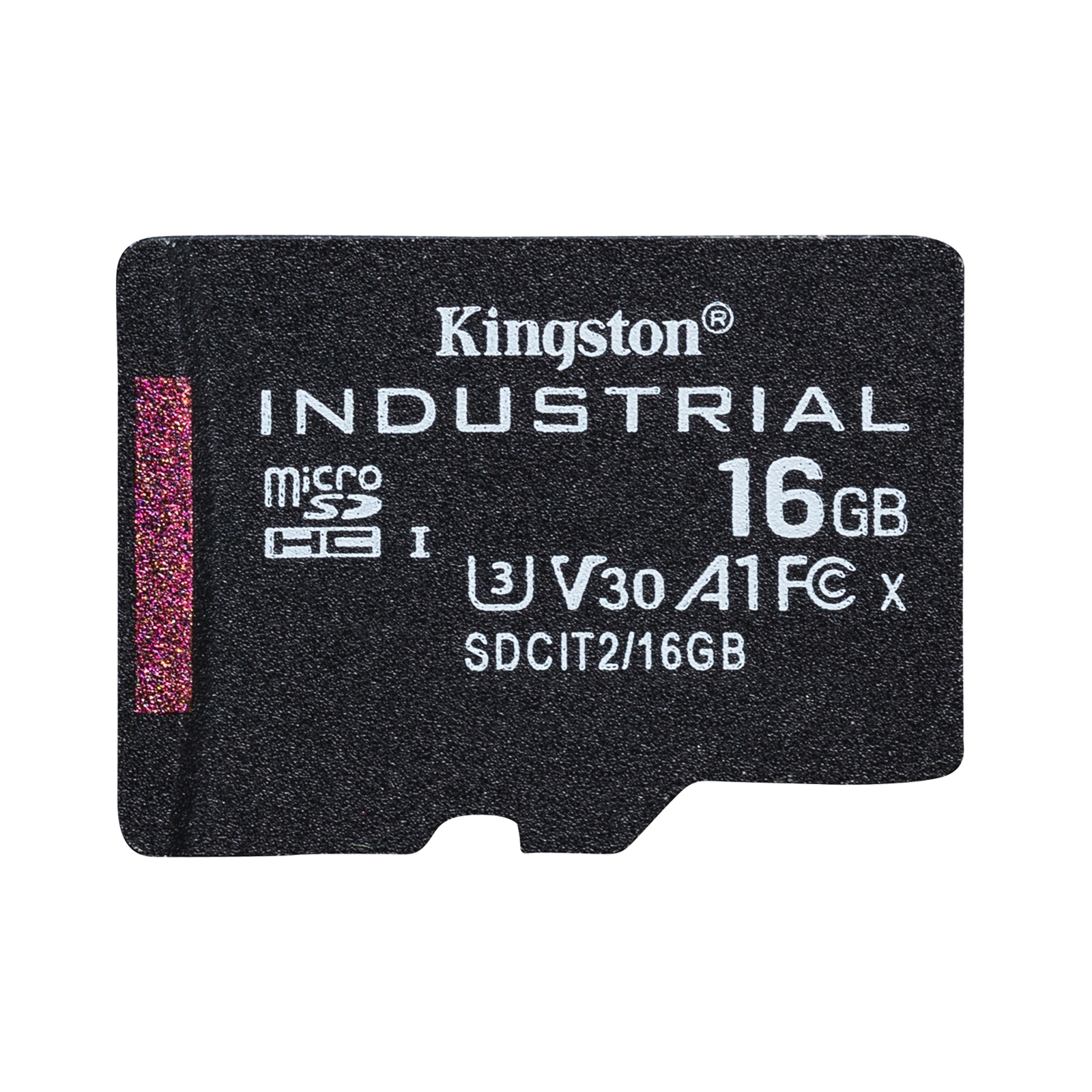 (image for) Kingston SDCIT2/16GB Industrial Micro SD Flash Memory Card, 16GB, Class U3 V30 A1, UHS-I U1, Retail Packed
