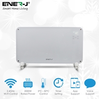 Ener-j Smart Wifi Panel Heater, Tempered Glass 2000w, Wall Mountable, Uk Plug Sha5281x - Tgt01
