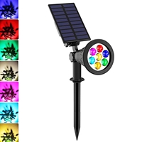 ENER-J 7W Solar Spike Garden Light, 1800 mAh battery, 5.5V 1.5W Solar Panel, RGB