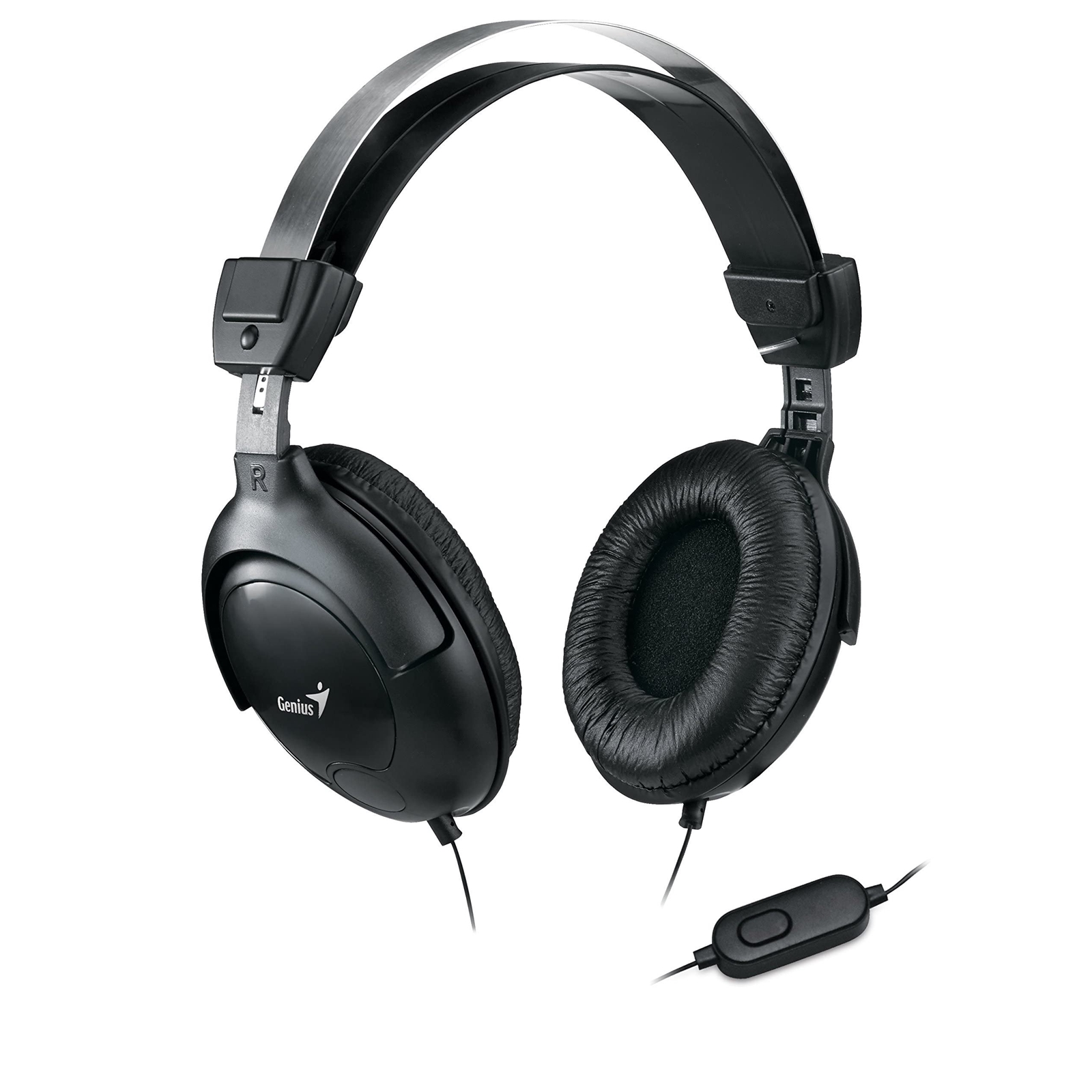 (image for) Genius HS-M505X Noise-cancelling Headset with Mic, 3.5mm Connection, Plug and Play with Adjustable Headbandand, In-line microphone and Volume Control, Black