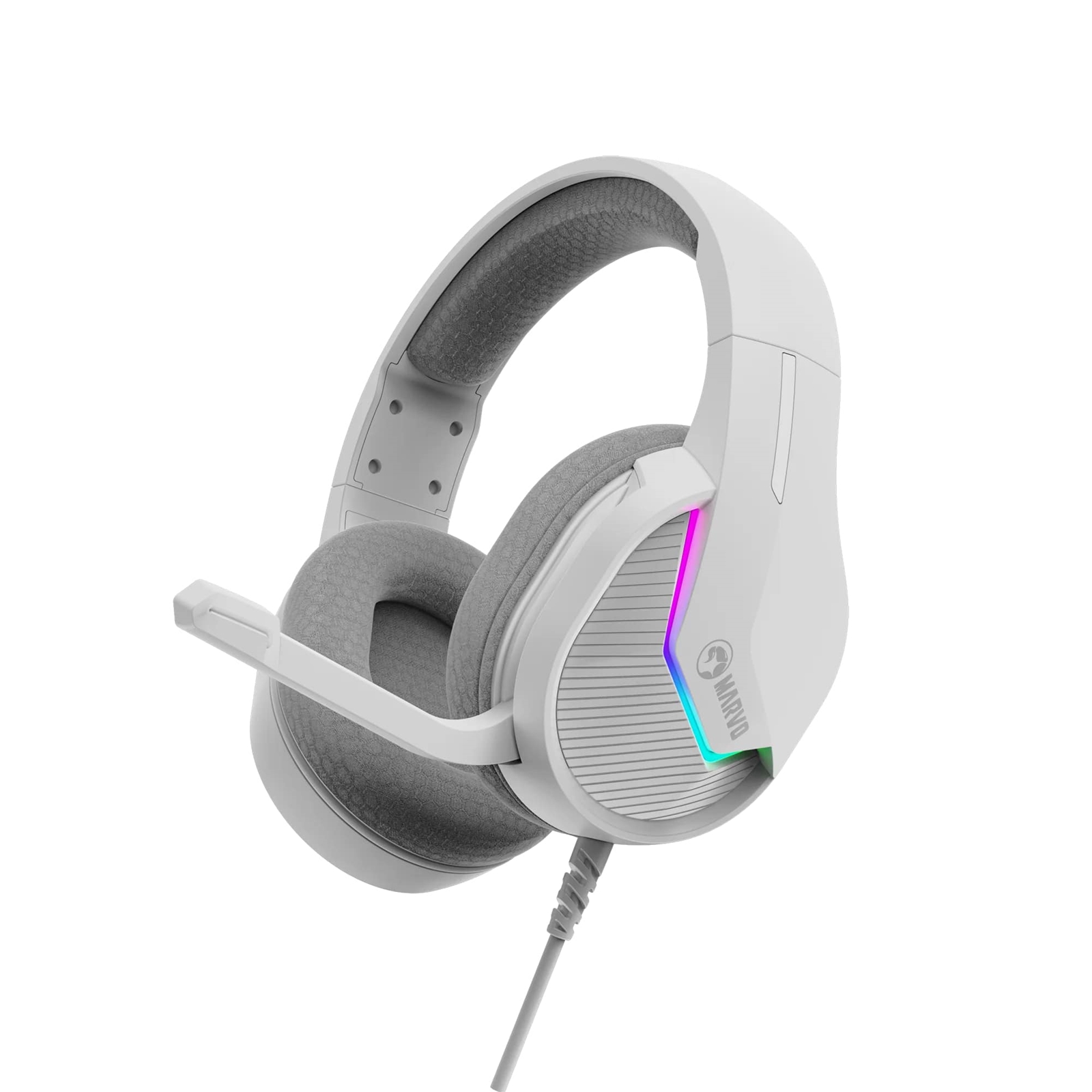 (image for) Marvo Scorpion H8618 Tactic 40 USB 2.0 Wired Gaming RGB Headset (White)