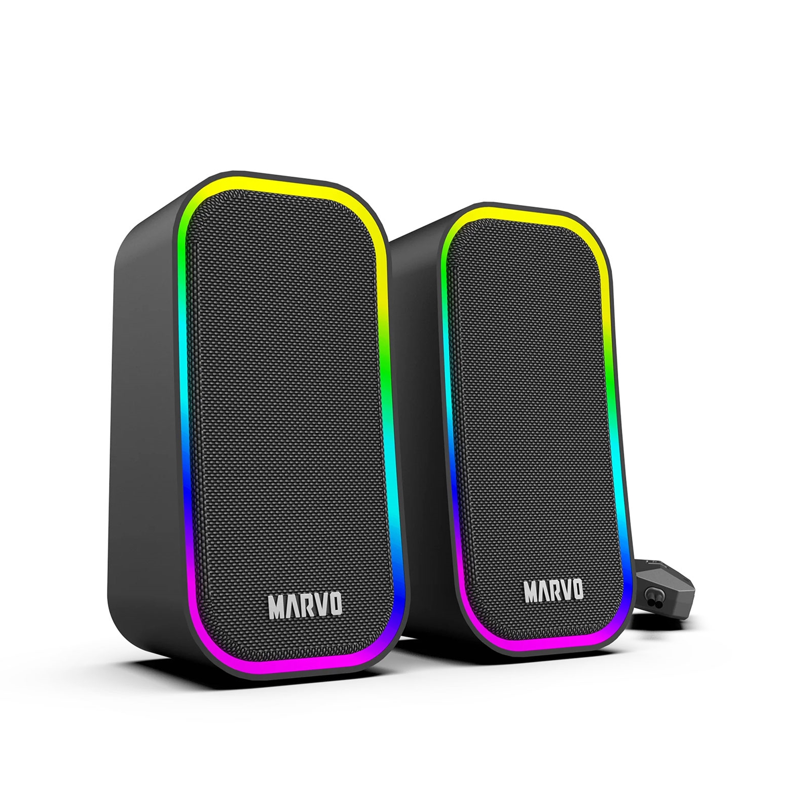 (image for) Marvo Scorpion SG-285 Havoc 20 Gaming Speakers, Stereo Sound, 3.5mm and USB Connection, 5 RGB Lighting Modes, 6w, Black