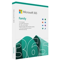 Microsoft 365 Family 2021 Medialess 1 Year Subscription 6 Users - Retail Boxed