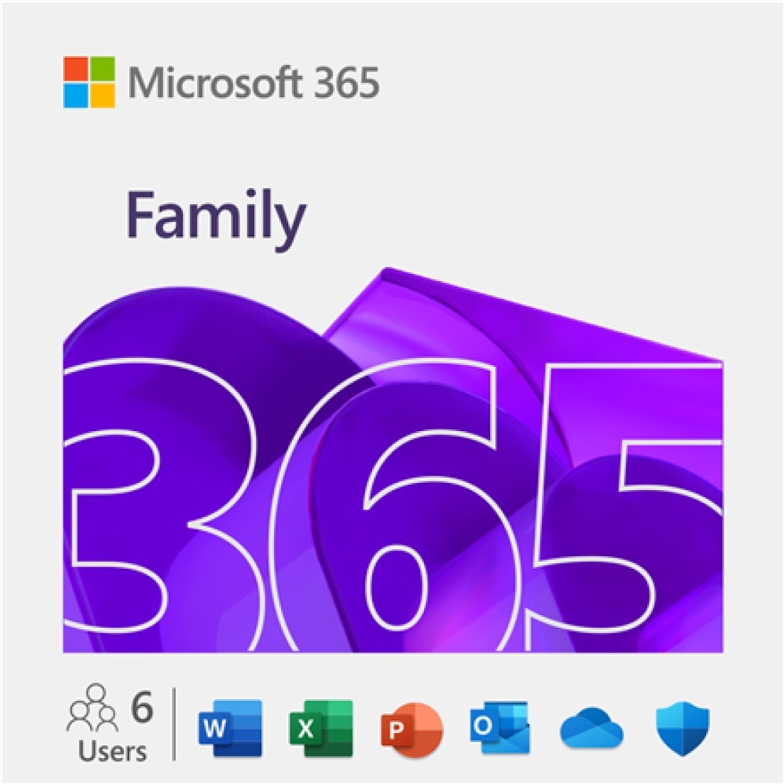 (image for) Microsoft 365 Family Medialess Latest Version - 1 Year Subscription 6 Users, up to 5 devices - Electronic Download ESD